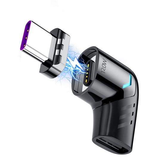 Type-C Magnetic Adapter 6A PD120W Alloy Quick Charge Aluminum To USB C Converter Type-C Computer Accessories