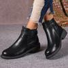 2024 New Hot Selling Versatile Chelsea Boots Women's Low Heel Ankle Boots Retro Thick Heel Punk Casual Comfort Short Boots