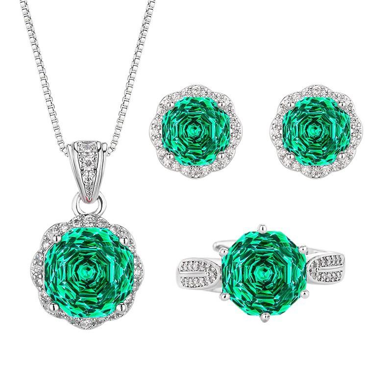 Set Accessories Necklace Stud Earrings Millennium Para Greenstone Versatile Women