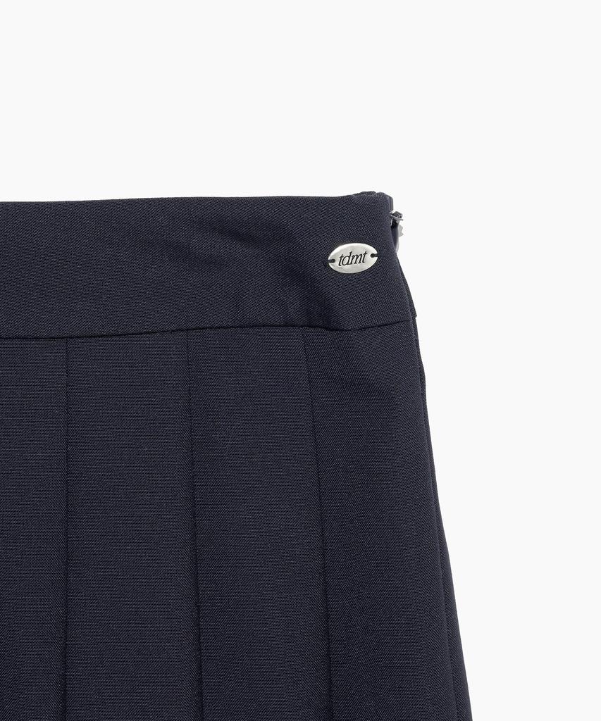 Tudment Pleated Midi Skirt Navy