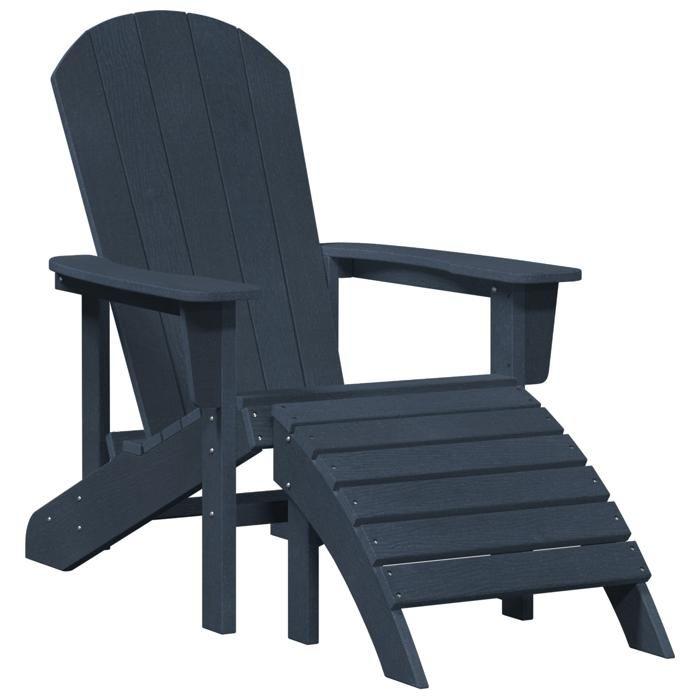 VidaXL Ensemble de Lounge Adirondack Deux Pièces Bleu Marine HDPE pour l'extérieur, design confortable à lattes 3335843