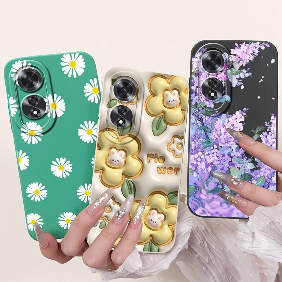 For Oppo A60 4G CPH2631 Case Cover Oppo A80 CPH2631 Soft Silicone TPU Flower Butterfly Girly Fashion Painting OppoA60 5G Funda