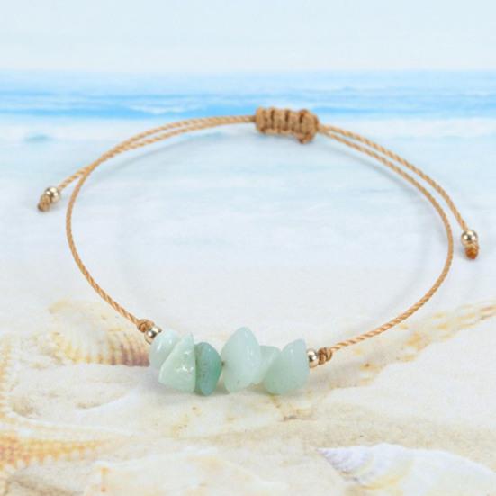 Браслет из драгоценных камней Женский Мужской Регулируемый Плетеный Кристальный Браслет Бохо Веревочка