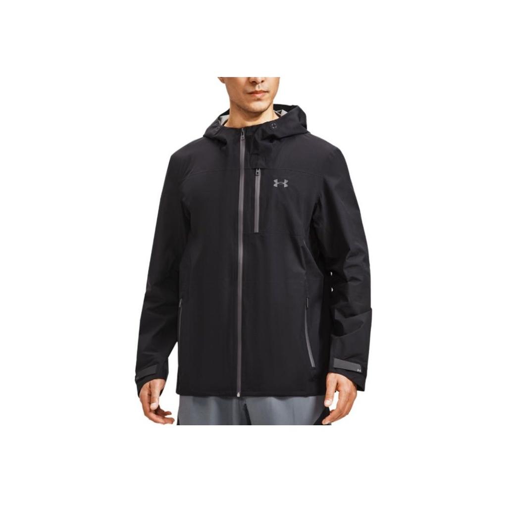 Under Armour GORE-TEX Paclite Logo Print Zip-Up Hooded Jacket Men Jackets Black 1369994-001