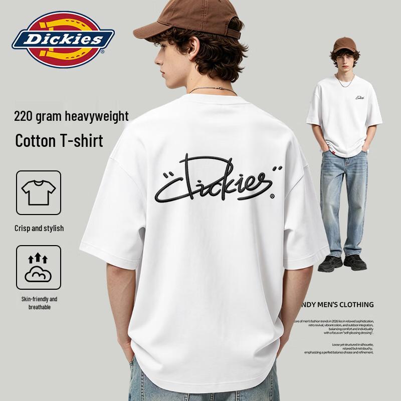 Мужская футболка Dickies с коротким рукавом, тяжелая, с принтом