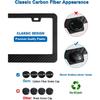 Black Carbon Fiber License Plate Frames, Plastic Number Plate Holder Print Carbon Pattern for Men and Women, 2 Pack with Screws Caps for Front Rear