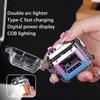 2025 New Transparent Shell Double Arc USB Electronic Lighter TYPE-C Fast Charge COB Lighting Plasma Lighter Electric Waterproof