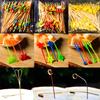 100pcs 12cm Fruit Cocktail Pick Stick Different Style Bamboo/PVC Buffet Cupcake Toppers Bar Tools Barware