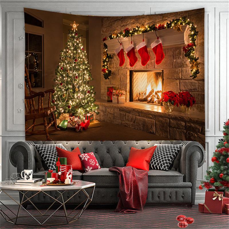 Домашний декор Рождественский гобелен Настенный Гобелен в стиле бохо Kawaii Санта-гобелен Гостиная Эстетическая
