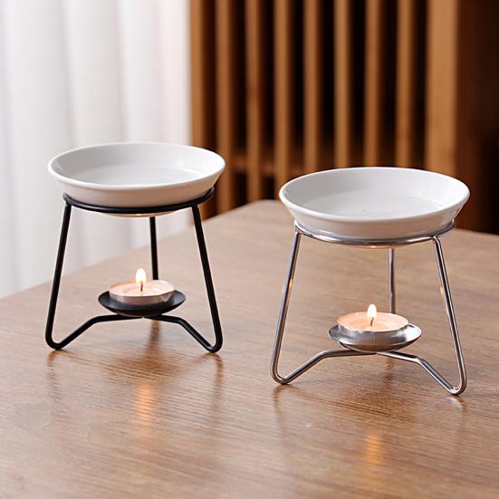 Wax Candle Burner Style Heat-Resistant High Stability Rust-proof Simple Decorative Iron Wax Candle Essential Oil Burner Tealight