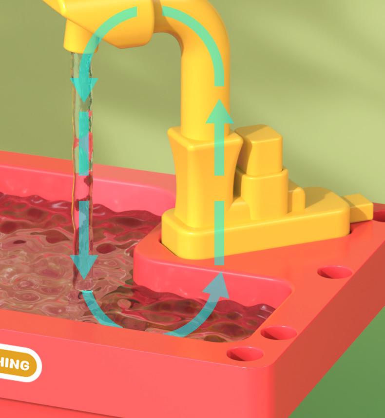 Мини-кухонный игровой набор для девочек: Игрушки для мытья посуды, стола, раковины и фруктов для детей 2-3 лет