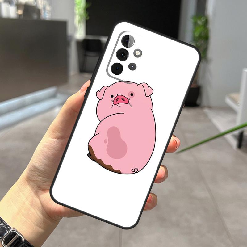 Милый РОЗОВЫЙ Kawai Чехол-Свинка Для Samsung Galaxy A52 A32 A12 A56 A36 A54 A34 A14 A05 A16 A26 A13 A33 A53 A15 A35 A55