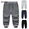 Danmo мужские брюки мужские эластичные укороченные хлопковые брюки летние повседневные уличные свободные короткие спортивные штаны мужские