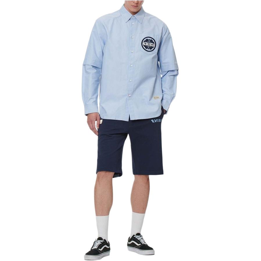 Evisu Buddha Head Pattern Comfortable Casual Versatile Shorts Men shorts Dark-Blue 2ESHTM1ST424XX