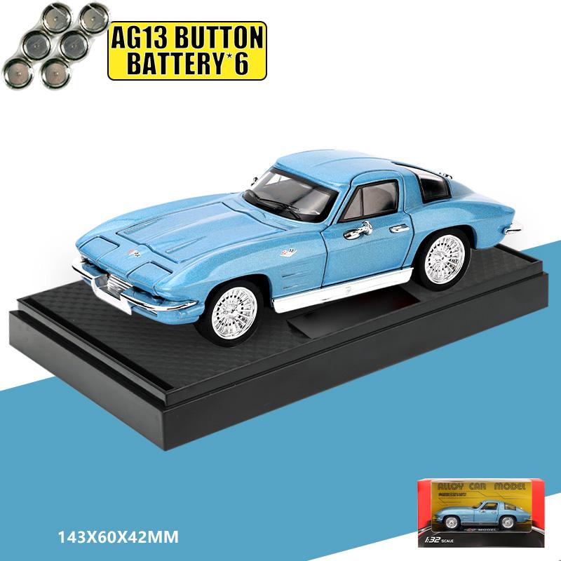 AABHB1 1:32 Chevrolet Corvette C2 Supercar Alloy Metal Diecast Model Car Home Decoration & Collectibles Hobby Display Ornaments Holiday