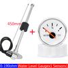 Boat Car 52MM Water Level Gauges 0-190ohm Red Light Marine Water Tank Level Indicator Meter Water Level Sensor 100-550MM Custom
