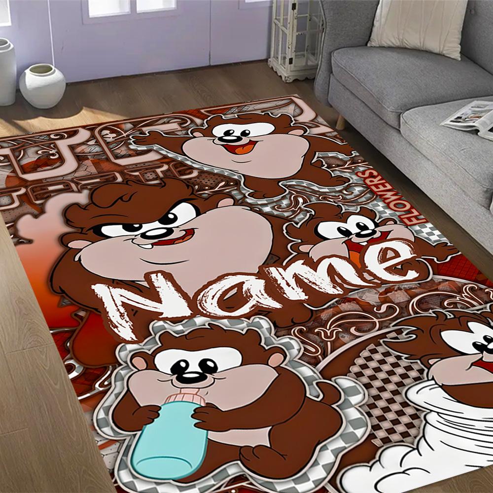 Looney Tunes: Name Frames Customize Text Floor Rug Office Rug Suitable for Dining Room Living Rooms Outdoor Kitchen Anti-slip Rug Office home decor