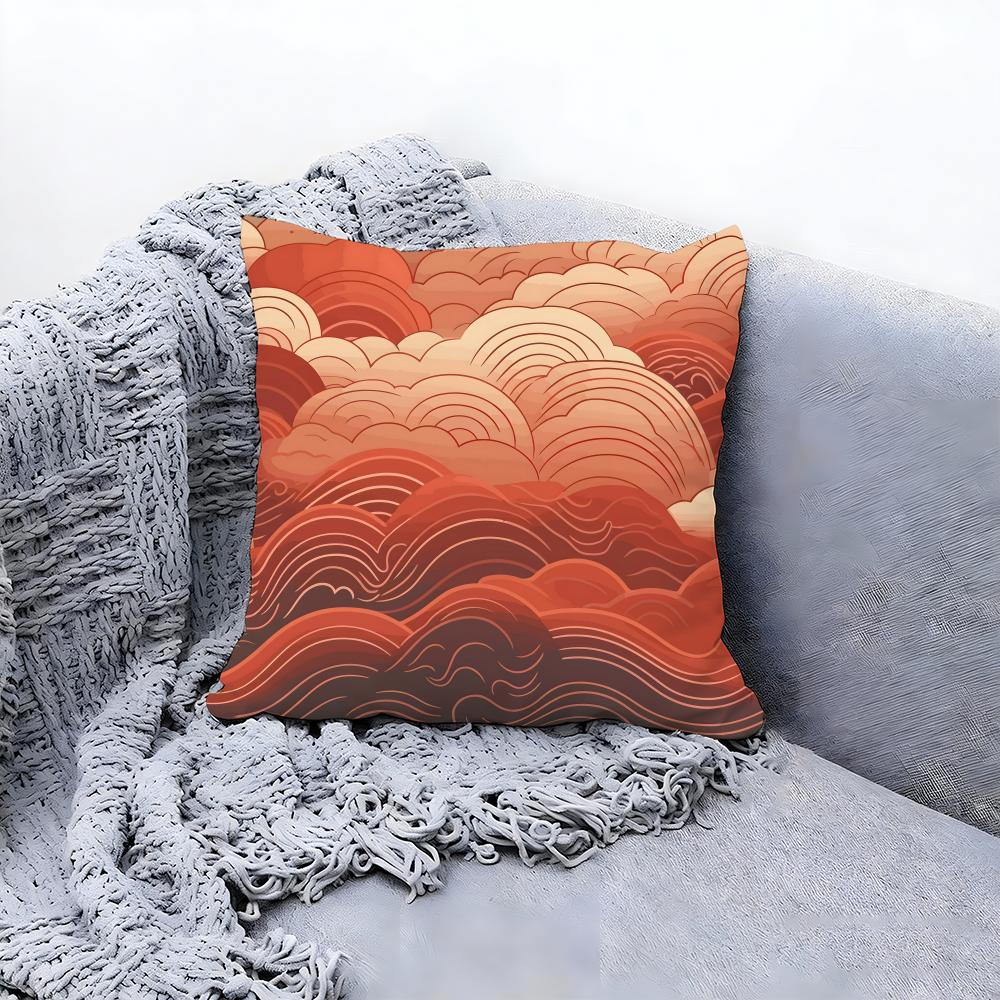 Simple Wave Pattern Design Cushion Cover Premium Comfort Reversible Pillow Cove Two in One Design for Any Room Car Interior
