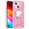 Case for iPhone 15 - Translucent - Pink Circuit Pattern - Shockproof - Rear Camera Protection