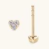 Silvere Glam European And American Niche And Exquisite 10K Gold Moissanite Earrings With Heart-shaped Design