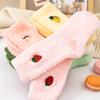 Kawaii женские носки с вышивкой фруктов, пушистые теплые плюшевые носки, женские модные зимние носки для сна, непромокаемые, махровые носки для снега