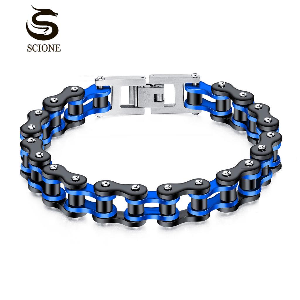 LUXY MOON Персонализированная мотоциклетная цепь, велосипедная цепь в стиле рок, браслет из нержавеющей стали