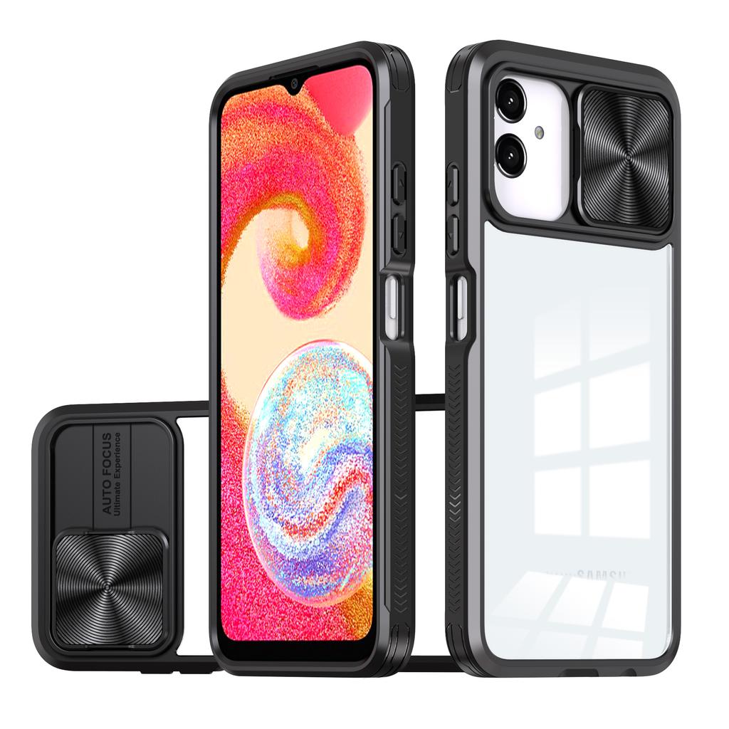 Ударопрочный прозрачный чехол для Samsung Galaxy A04E A04S A04 M04 F04 A03S A03 Core A02S Slide Metal Защитная крышка объектива