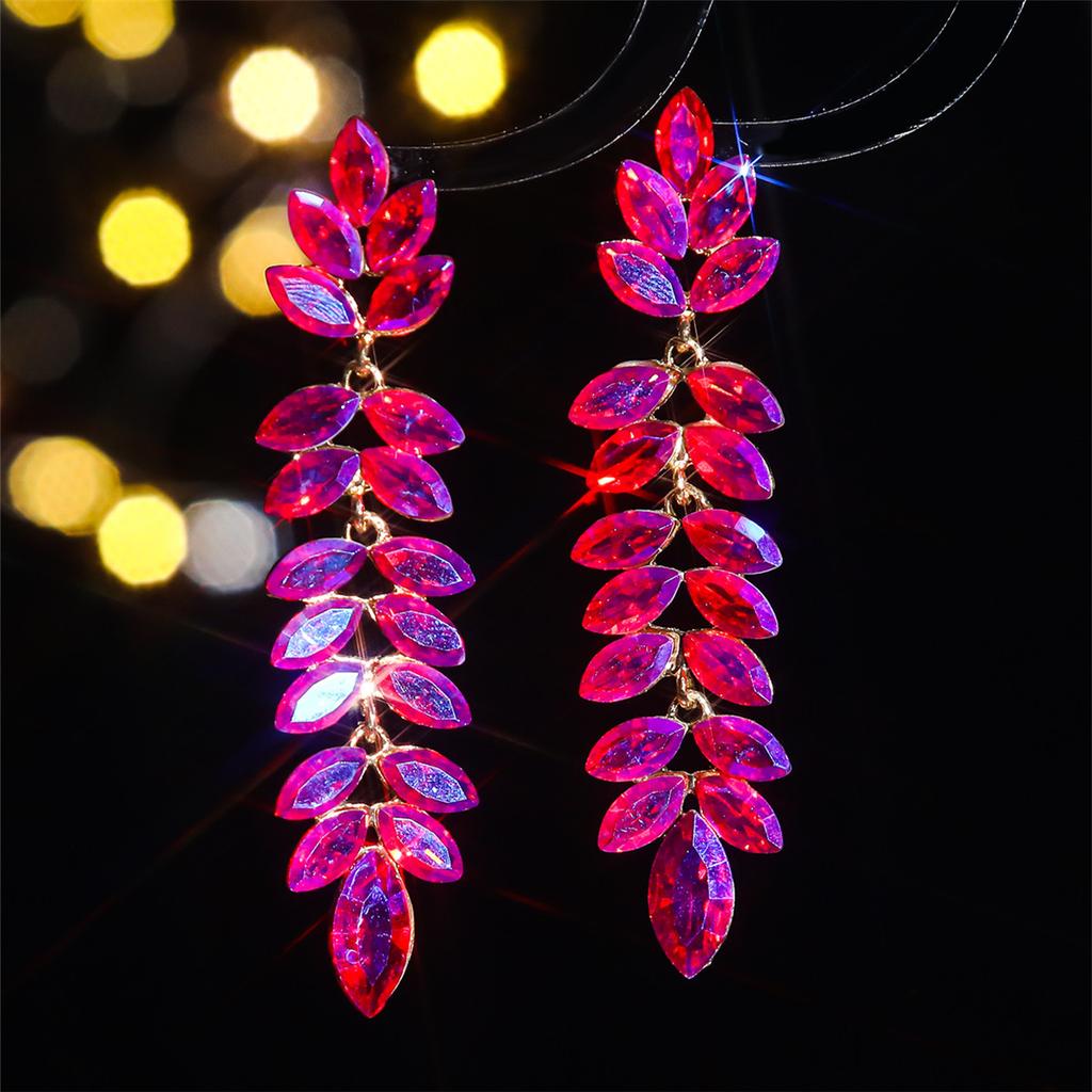 Fashion Colored Glass Rhinestone Long Earrings Women, Luxury Stud Earrings, Ear Jewelry Earrings