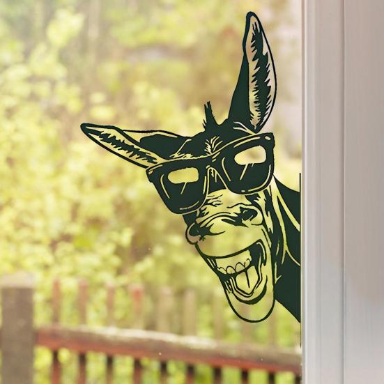 Peeping Animal Sign Weather-proof Heavy Duty Outdoor Garden Patio Yard Lawn Metal Donkey Horse Cow Sheep Dog Pig Lion Silhouette Decoration Ornament