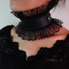 Women Punk Gothic Lace Choker Collar Sexy PU Leather Festival Cosplay Neck Accessories Black Lolita Costume Accessories