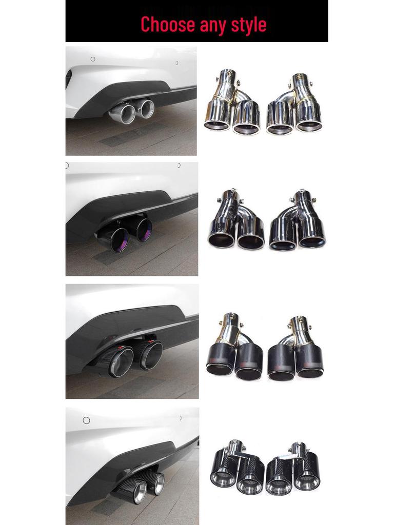 Совместимая выхлопная труба для BMW 3 серии G20/G28 320/325/330, четырехвыходная насадка из нержавеющей стали и углеродного волокна.