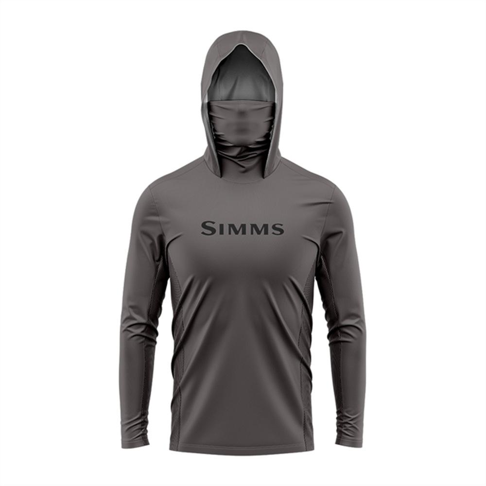 SIMMS Рыболовный костюм Для нахлыстовой ловли Худи для ловли на блесну Уличная одежда из ледяного шелка с защитой от солнца, с маской, быстросохнущая, дышащая, тонкая