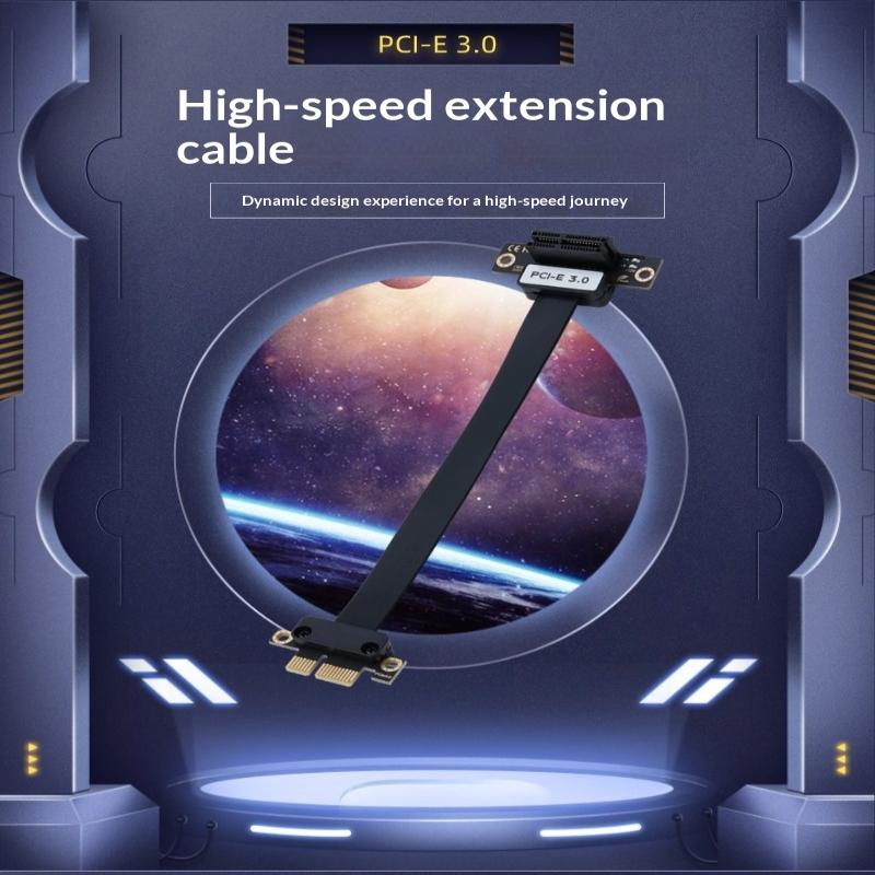 Pcie 3.0 X1 Riser Cable 90° Right Angle Extension Cable High-Speed Pci Express 1X Riser Card Ribbon Extender