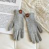 Lace Cashmere Open Finger Warm Gloves  Electric Bike Gloves  Autumn and Winter