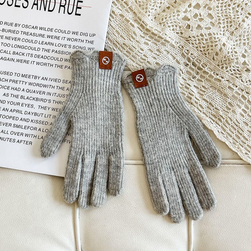 Lace Cashmere Open Finger Warm Gloves  Electric Bike Gloves  Autumn and Winter