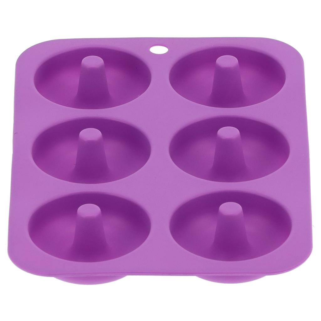 6?Grids Donut Mold Pan Silicone Round Chocolate Cake Bread Mold Tray Baking AccessoryPurple