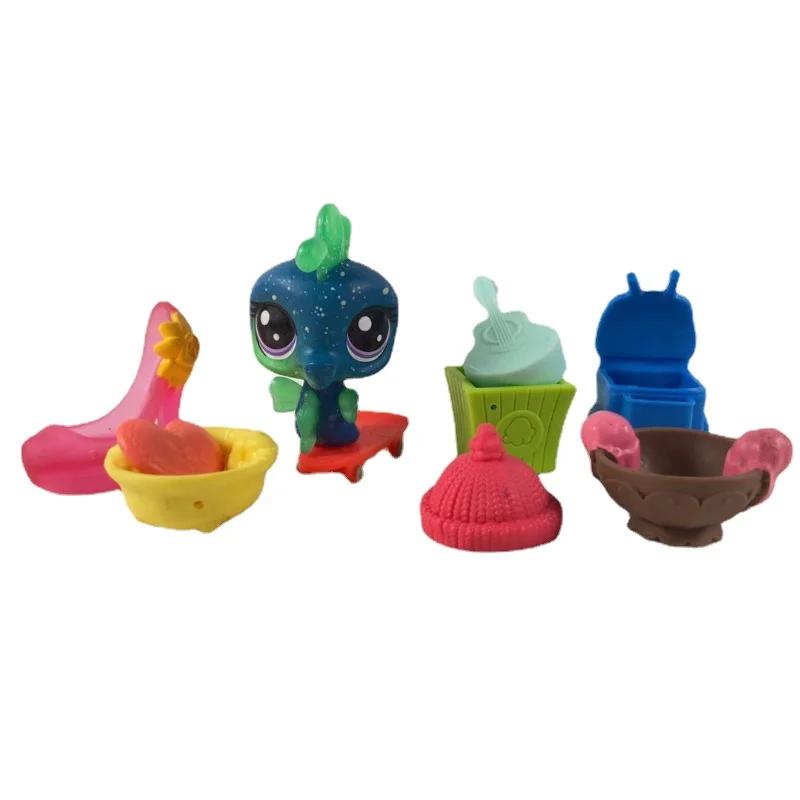 Hasbro Littlest Pet Shop Мультяшная Q-версия Животное Мини-подставки Котенок с короткой шерстью Собака Милый Большеглазый Детские Фигурки Игрушка