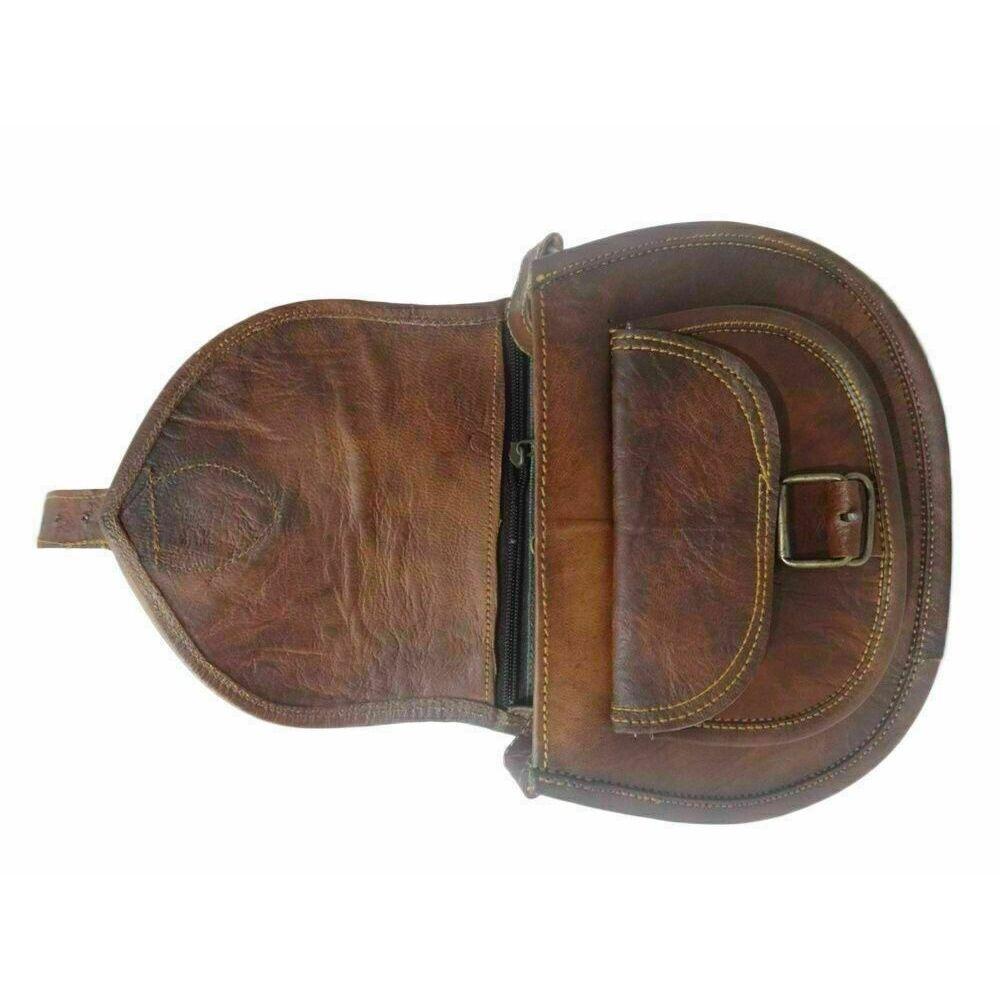 Винтажная сумка через плечо из натуральной козьей кожи Коричневая сумка через плечо через плечо