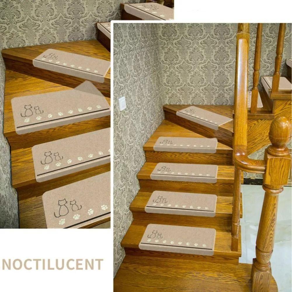Новые светящиеся коврики для ступеней самоклеящиеся водопоглощающие коврики для ступеней противоскользящие моющиеся мягкие напольные коврики