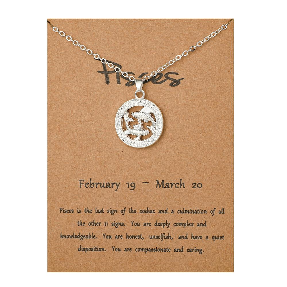 3D 12 Созвездие Ожерелье Подвеска Ювелирные Изделия, Подарок с Открыткой