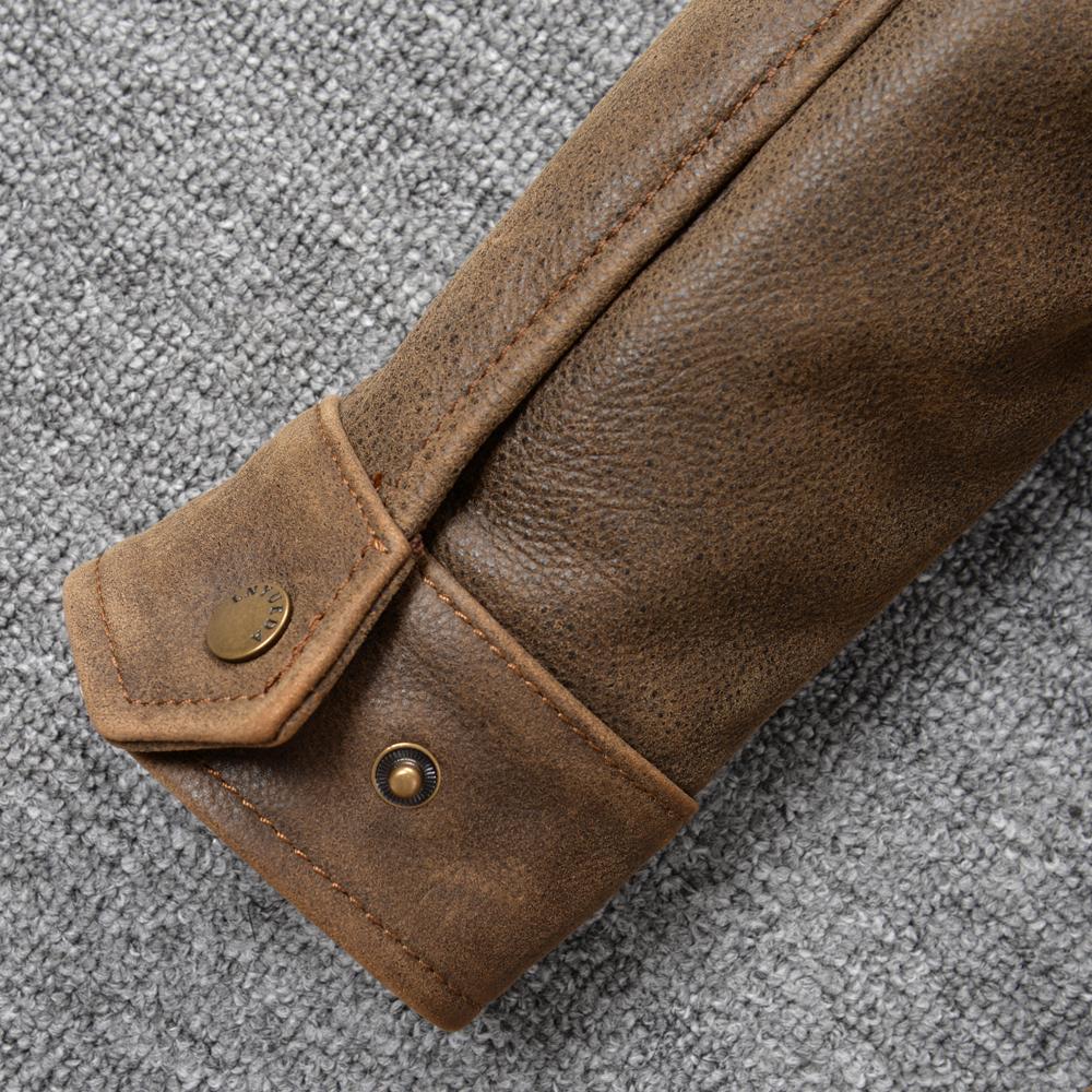 Классическая мужская кожаная куртка из натуральной коровьей кожи, коричневая, без покрытия, в стиле 1930-х годов, мягкая, прилегающего силуэта, мужское пальто из натуральной коровьей кожи, осень