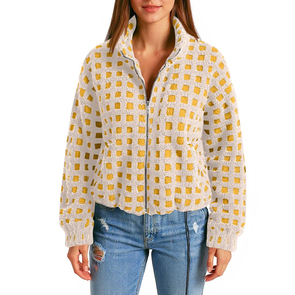 Женский осенне-зимний кардиган из овечьей шерсти с капюшоном на молнии из флиса повседневное пальто