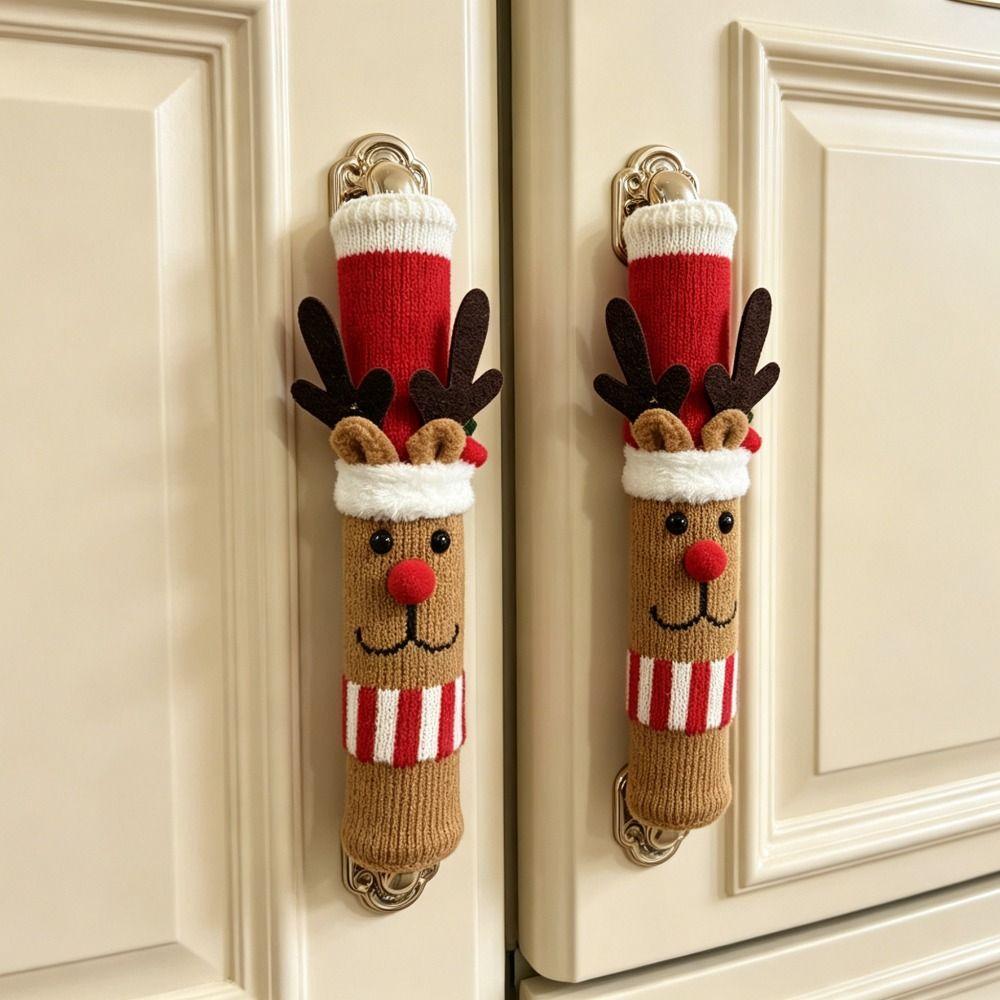 Cartoon Christmas Refrigerator Handle Cover Fridge Handle Protector for Fridge Oven Dishwasher