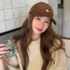Cute Little Horse Embroidered Corduroy Coffee Colored Baseball Cap for Women Versatile and Face Enhancing Little Baseball Cap Couple
