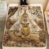 1PC Tribal Totem Print FlAannel Blanket, High quality Comfortable for All Seasons, Home Decor, Warmth and Comfort