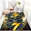 Golden Lightning and Skull Pattern Carpet for Bedroom Living Room Bedside Sofa Floor Mat Modern Home Decor Paly Area Rug