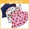 Summer Double Sided Strawberry Printed Fisherman Hat Outdoor Beach Sunshade Cap