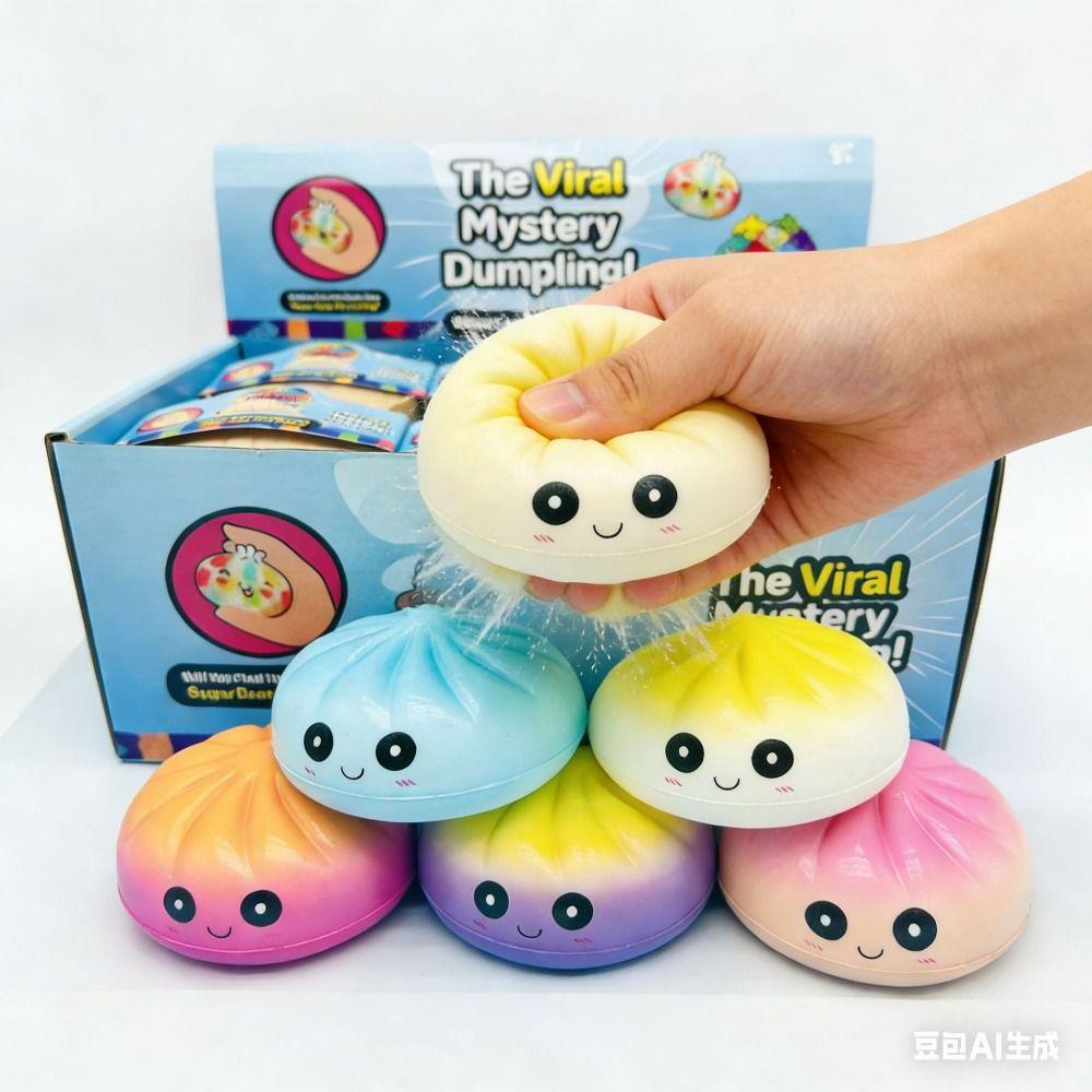 Slow Rising Dumpling Squishy Toys with Steamer Sensory Fidget Ball Squishy Dumpling Kids Adults