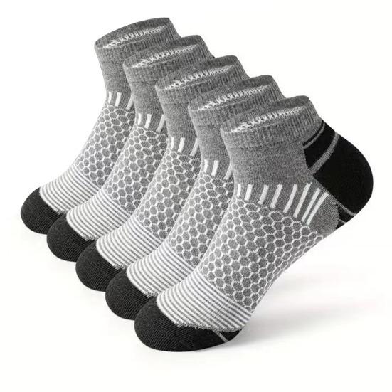 5 пар мужских баскетбольных носков, впитывающих пот, влагоотводящих, дышащих, с низким вырезом, нескользящие, для повседневной носки, для занятий йогой