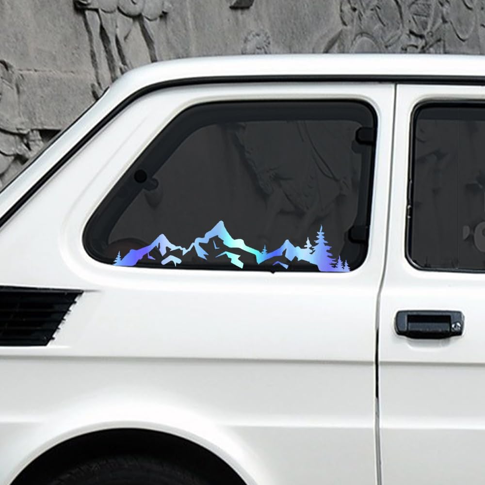 Mountain Trees Vinyl Stickers Self-Adhesive Car Side Body Stickers Waterproof Car Window Decals Truck Motorcycle Bumper Wall Art Stickers